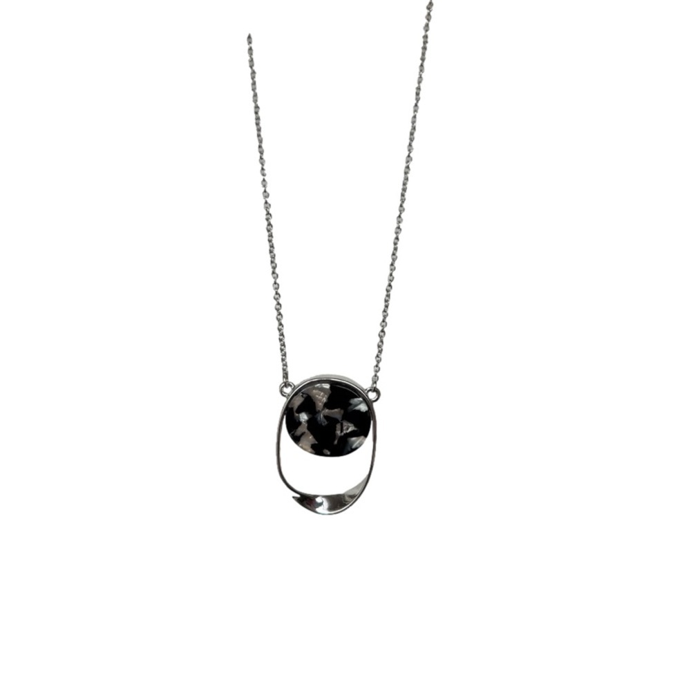 Long Silver Tone Necklace